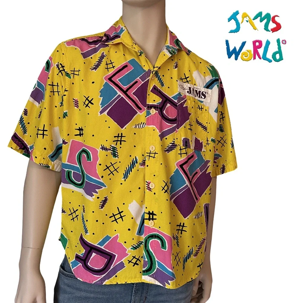 JAMS World Original Hawaiian Shirt Tiki USA Cotton Made in Hawaii, USA RARE - Picture 8 of 10